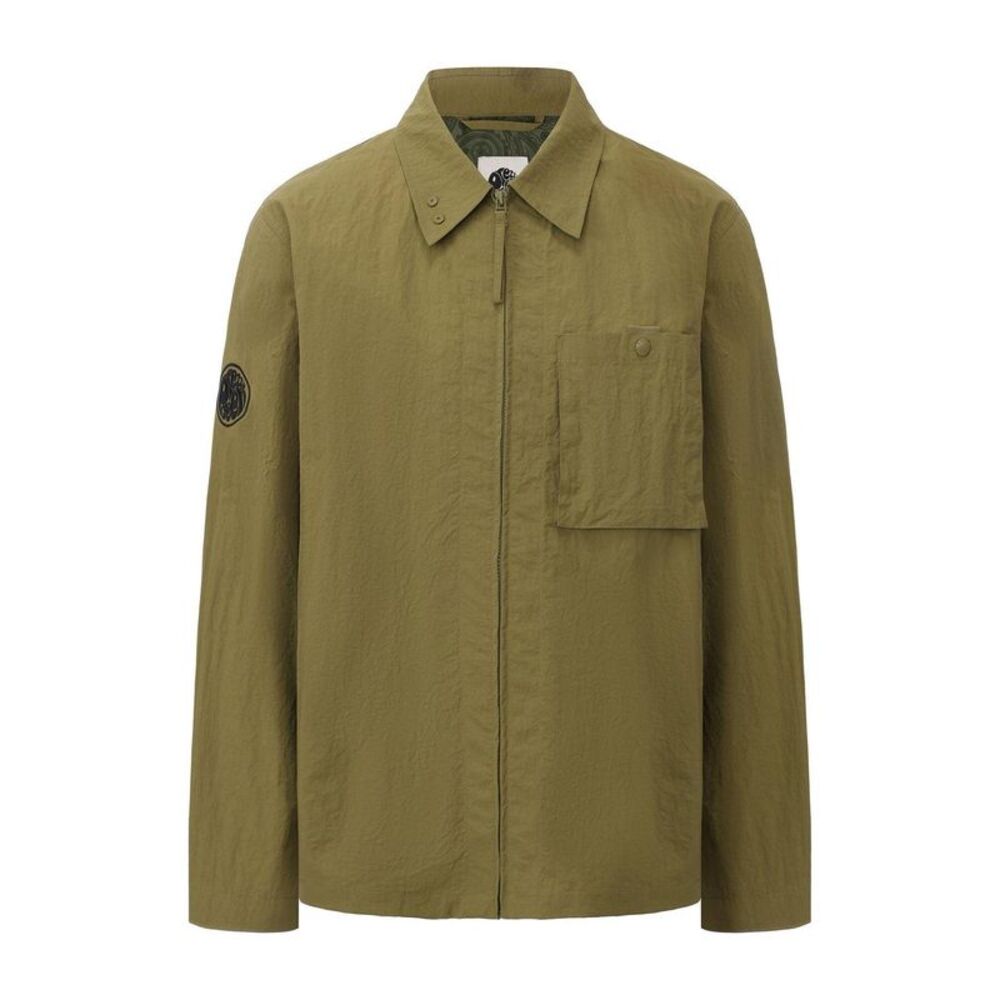 Pretty Green Mens Nylon Overshirt / Khaki Green